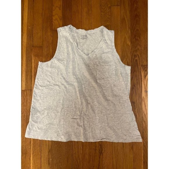 Heather light gray v neck tank top XL - Picture 1 of 5